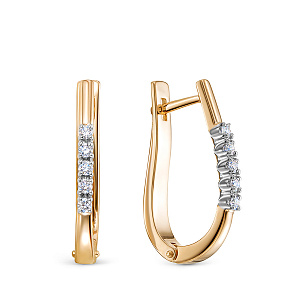 Серьги из красного золота с бриллиантами