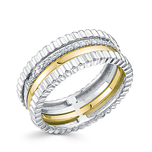 Кольцо из белого золота с бриллиантами