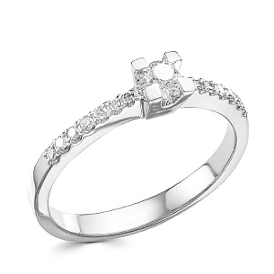 Кольцо из белого золота с бриллиантом