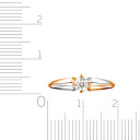 Кольцо из красного золота с фианитом