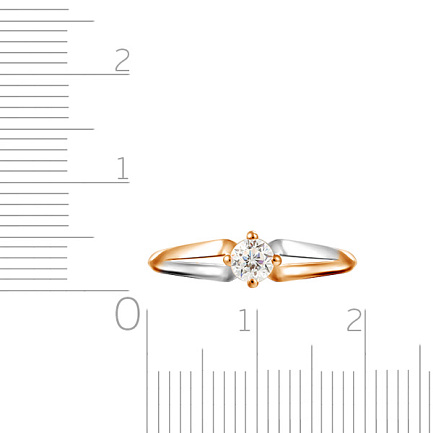 Кольцо из красного золота с фианитом