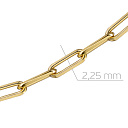 Цепь автомат из желтого золота, плетение якорная с удлиненным звеном