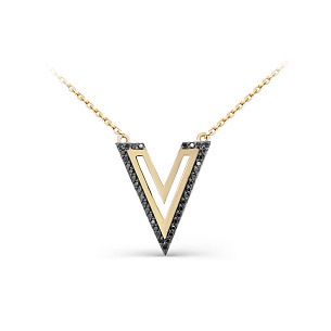 Колье из желтого золота с бриллиантом