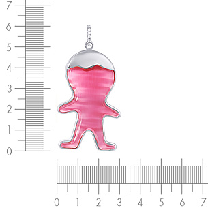 Подвеска из серебра с стеклами, фианитом