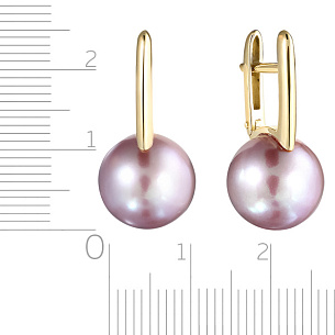 Серьги из желтого золота с жемчугом