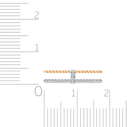 Кольцо из красного золота с фианитом