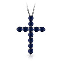 Колье из белого золота с сапфирами, плетение якорное