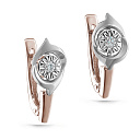 Серьги с английским замком из красного золота с бриллиантами