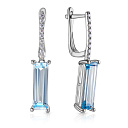 Серьги с английским замком из белого золота с бриллиантами