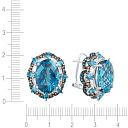 Серьги из белого золота с бриллиантами, топазами