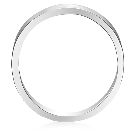 Кольцо обручальное гладкое из белого золота