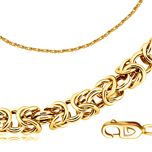 Браслет ручной работы из желтого золота, плетение римское