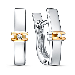 Серьги с английским замком из серебра