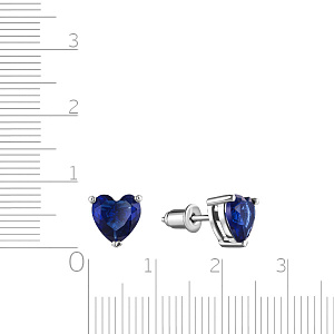 Серьги из серебра с фианитом