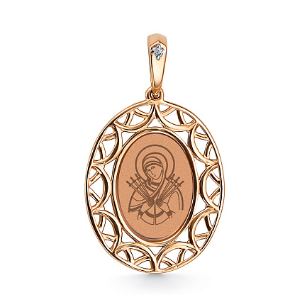 Подвеска из красного золота с бриллиантом