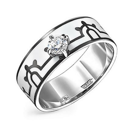 Кольцо из белого золота с бриллиантом