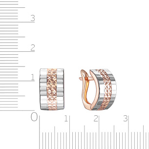 Серьги с английским замком из комбинированного золота