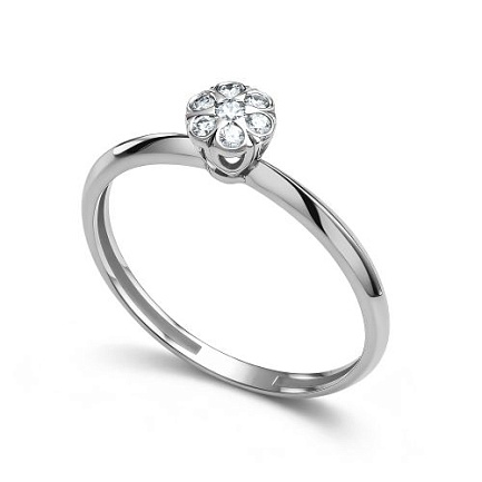 Кольцо из белого золота с бриллиантами