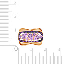 Кольцо из красного золота с аметистом, фианитом