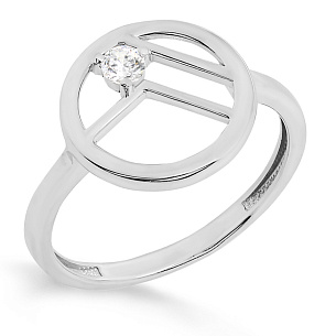 Кольцо из серебра с фианитом