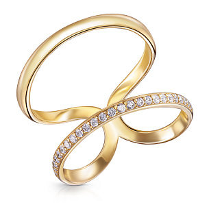 Кольцо из желтого золота с бриллиантом