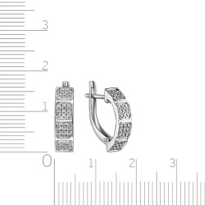 Серьги с английским замком из белого золота с бриллиантами