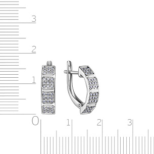 Серьги с английским замком из белого золота с бриллиантом