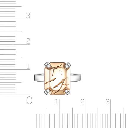 Кольцо из серебра с позолотой