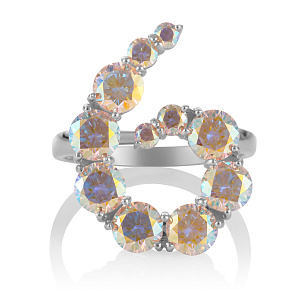 Кольцо из серебра с фианитами