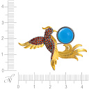 Брошь из серебра с агатом, гранатом