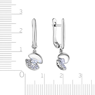 Серьги с английским замком из белого золота с бриллиантом