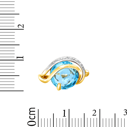 Кольцо из золота с топазом и фианитами