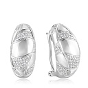 Серьги с французским замком из белого золота с бриллиантами