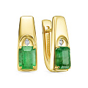 Серьги с английским замком из желтого золота