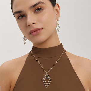 Колье из желтого золота с аметистом