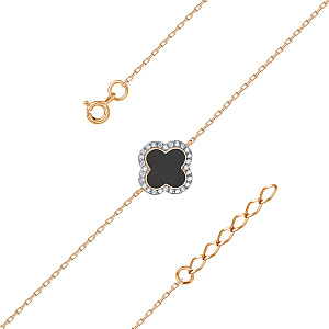 Браслет декоративный из серебра с фианитами