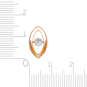 Подвеска из красного золота с бриллиантом