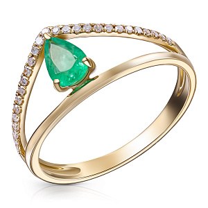 Кольцо из желтого золота с бриллиантами