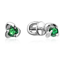 Пусеты из белого золота с изумрудами