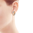 Серьги с английским замком из красного золота с фианитом