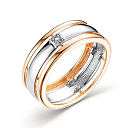 Кольцо обручальное из красного золота с бриллиантом