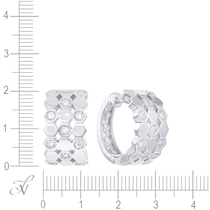 Серьги из серебра с фианитом