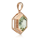 Подвеска из красного золота с бриллиантами, аметистом