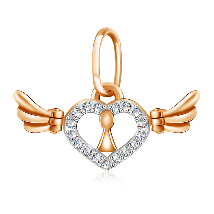 Подвеска из красного золота с фианитами Сваровски