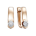 Серьги с английским замком из красного золота с бриллиантами