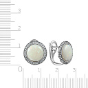 Серьги с английским замком из белого золота с бриллиантами