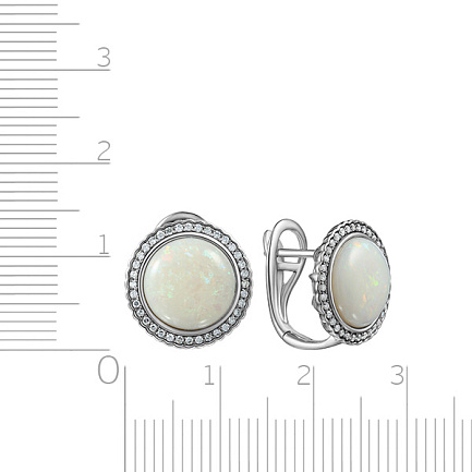 Серьги с английским замком из белого золота с бриллиантами