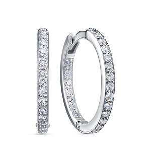 Серьги из серебра с фианитами