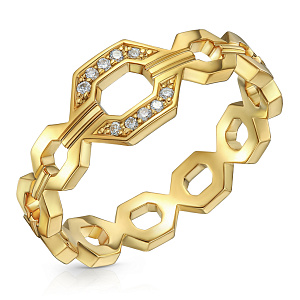 Кольцо из желтого золота с бриллиантом