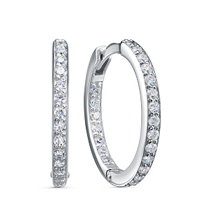 Серьги из серебра с фианитом